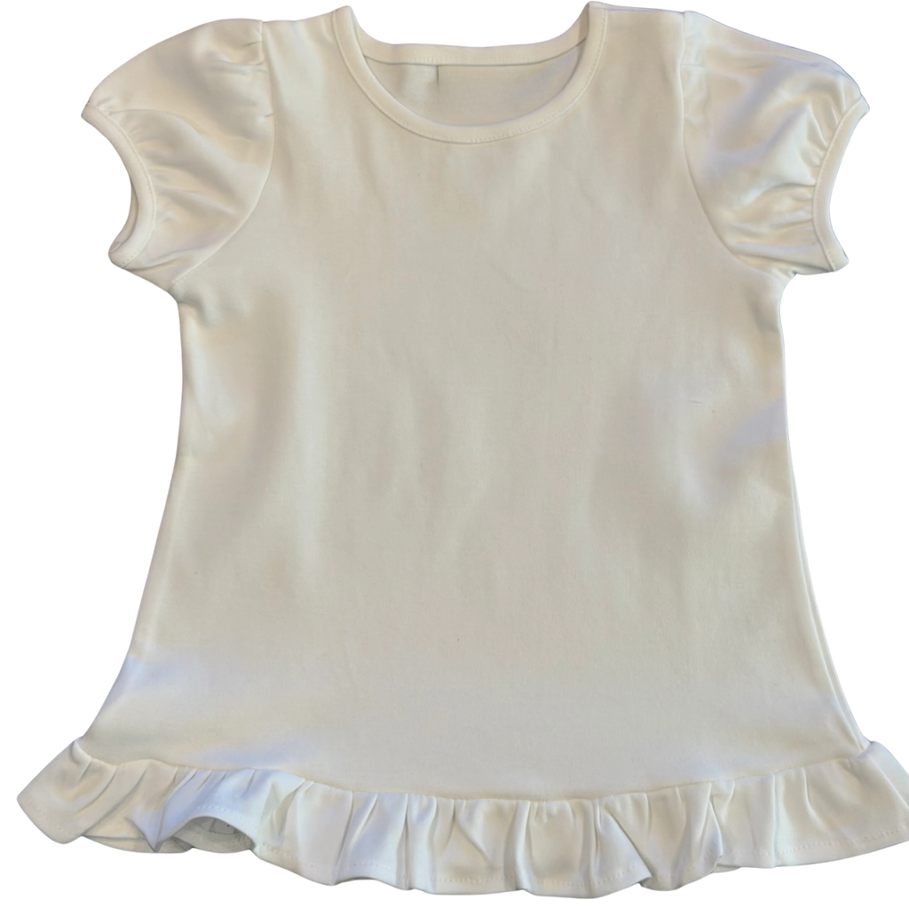 Girls Embroidered Gameday Ruffle Shirt