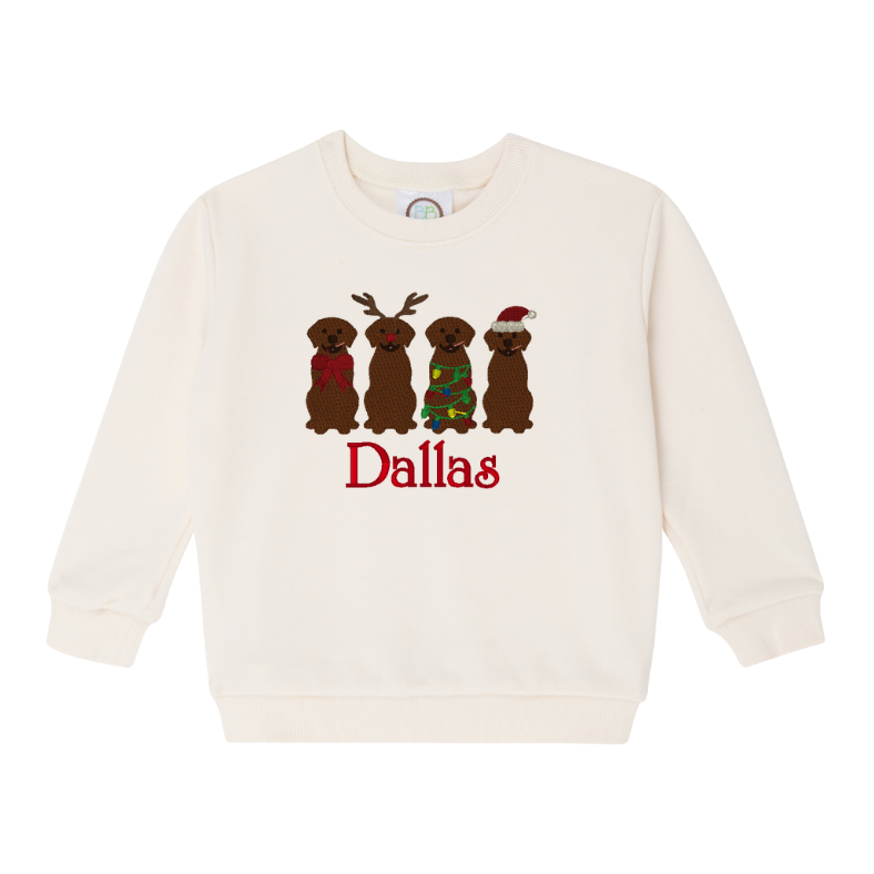 Embroidered Boys Christmas Sweatshirt