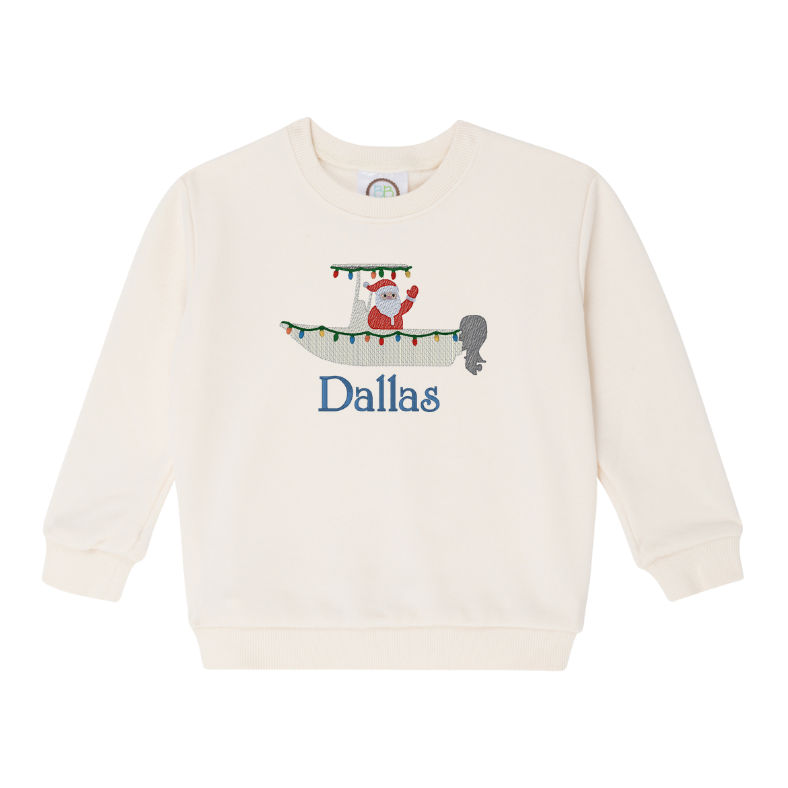 Embroidered Boys Christmas Sweatshirt