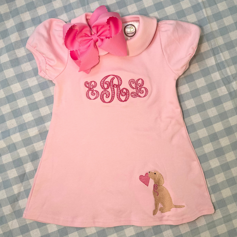 Girls Embroidered Valentines Dress