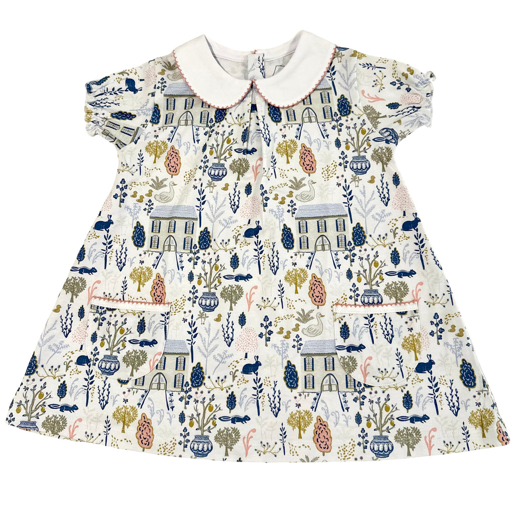 Short Sleeve Pocket Twirl Dress - English Countryside
