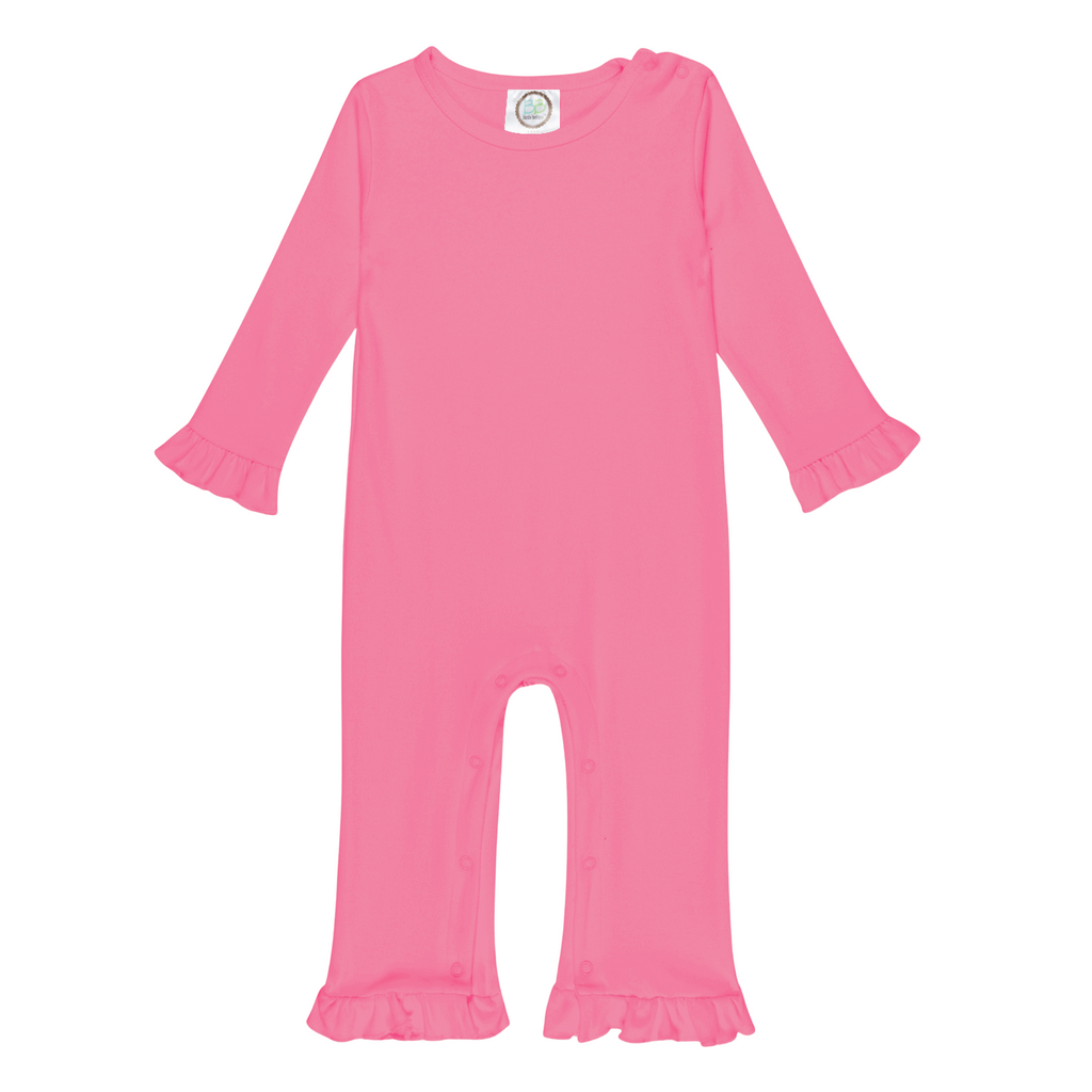 Girls Embroidered Valentines Ruffle Romper