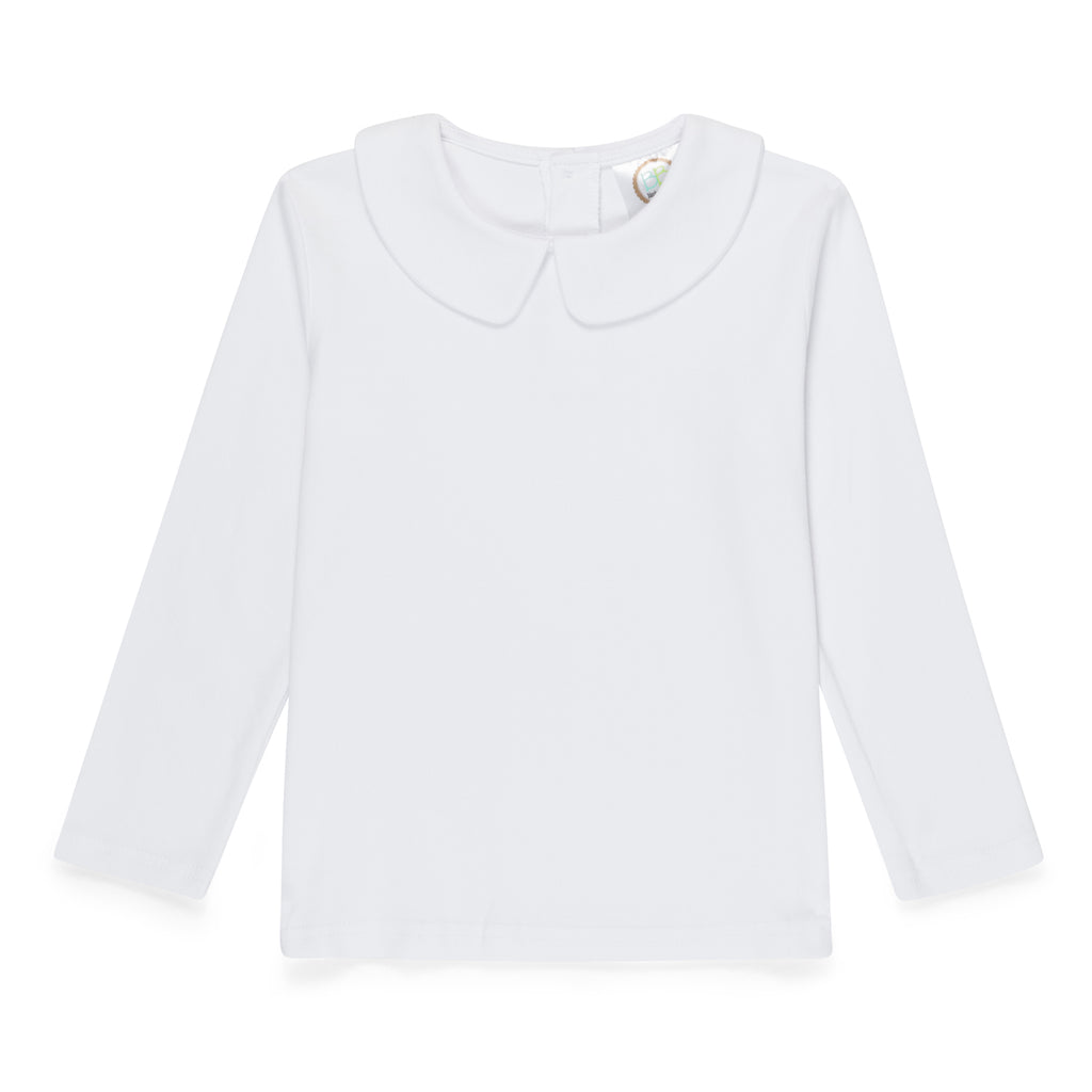 Boys Embroidered Valentines Long Sleeve Peter Pan Collar Top