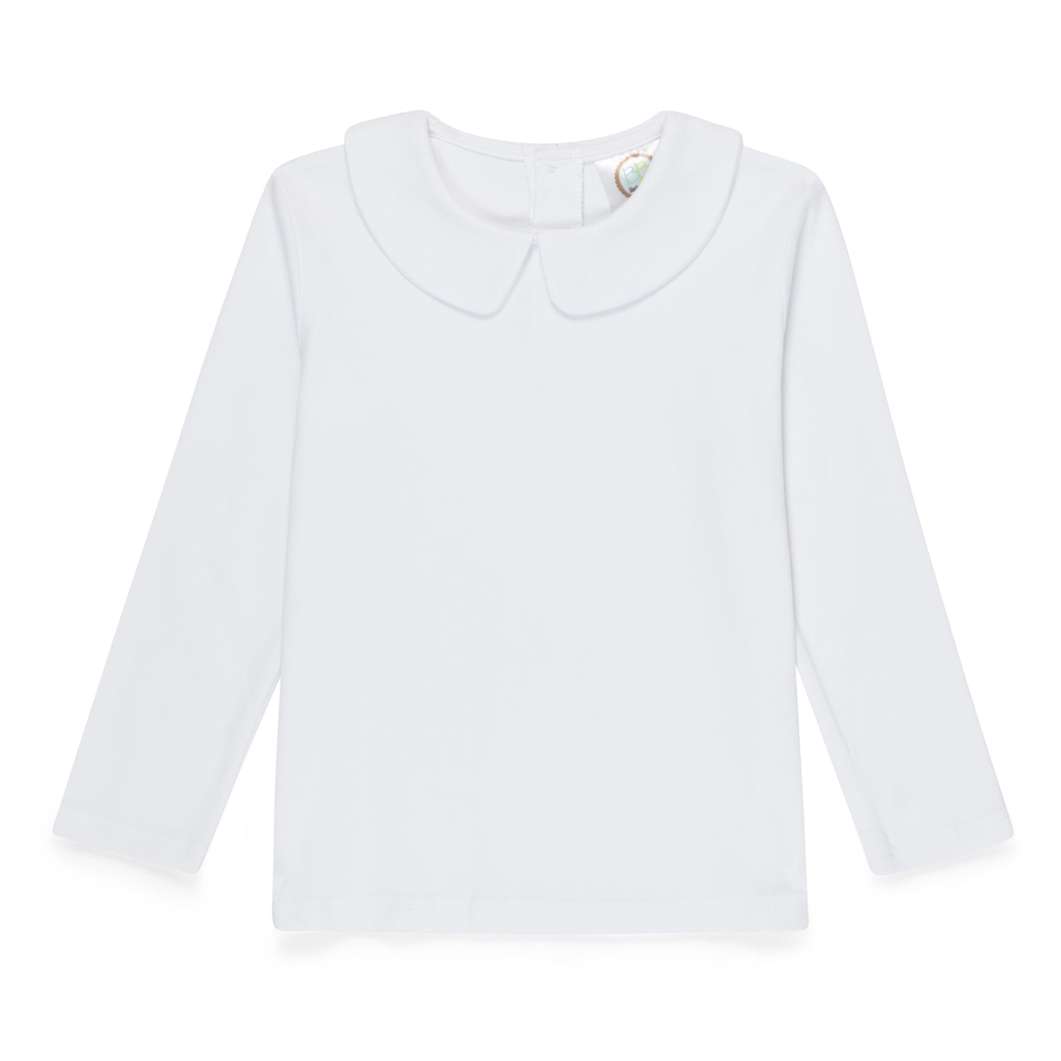 Boys Embroidered Valentines Long Sleeve Peter Pan Collar Top