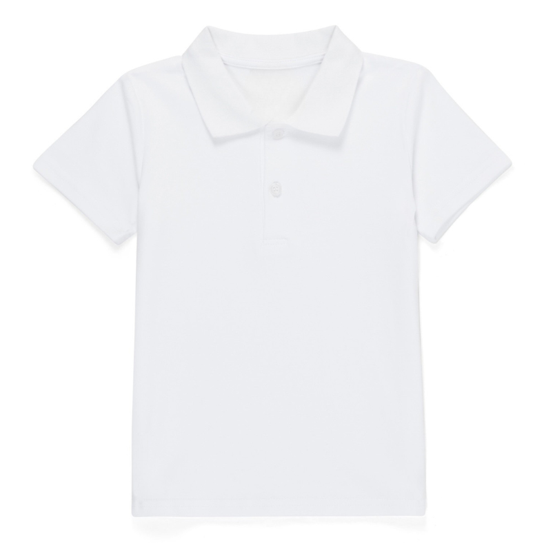 White polo shirt on a white background