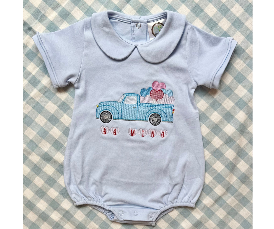 Boys Embroidered Valentines Bubble