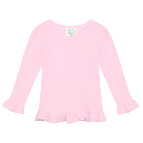 Girls Embroidered Valentines Long Sleeve Ruffle Top